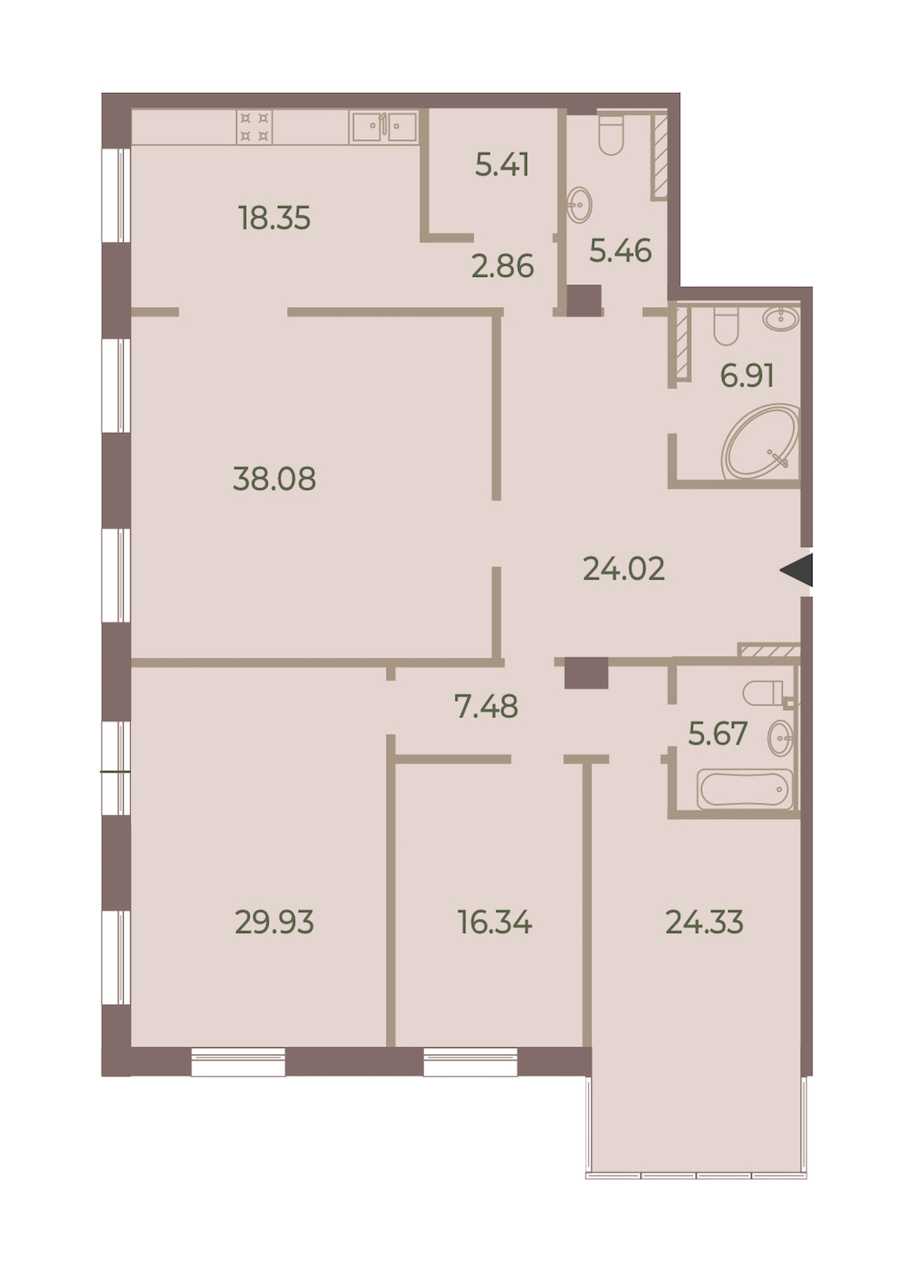 Четырехкомнатная квартира в : площадь 184.86 м2 , этаж: 4 – купить в Санкт-Петербурге